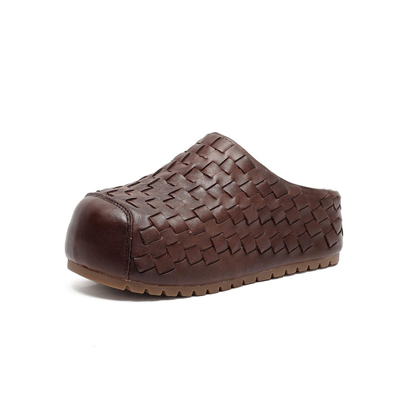 Women's Hand-woven Toe Box For Outdoors Platform Slippers