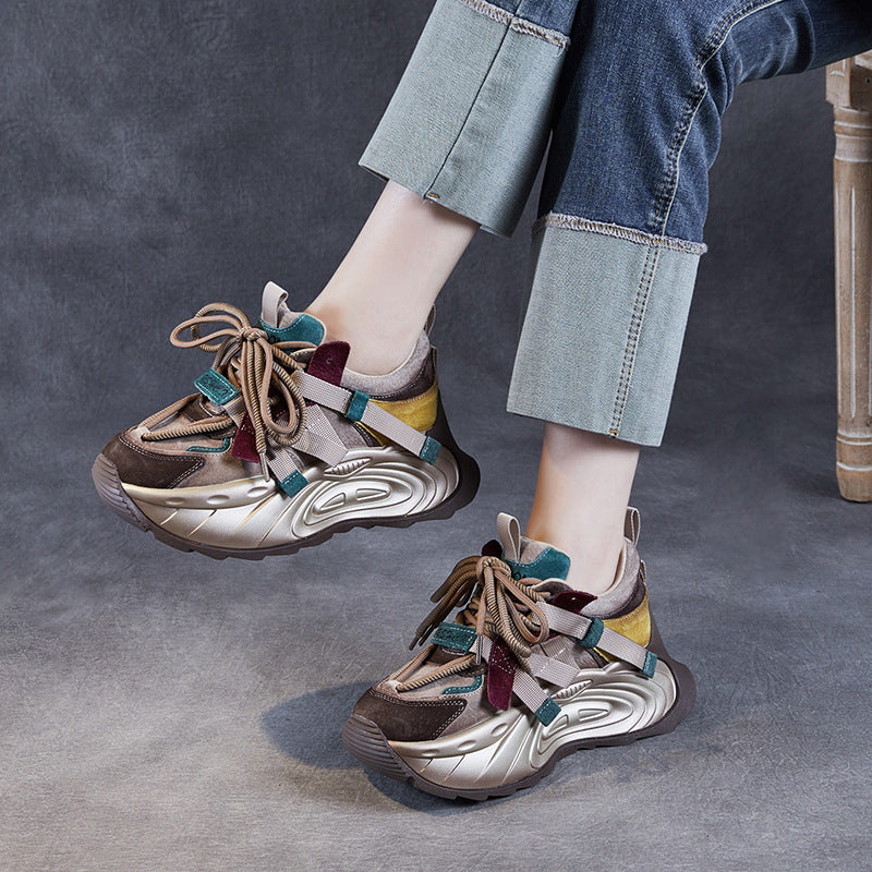 Women's Fashion Daddy Trendy Platform Small Retro Women's Shoes