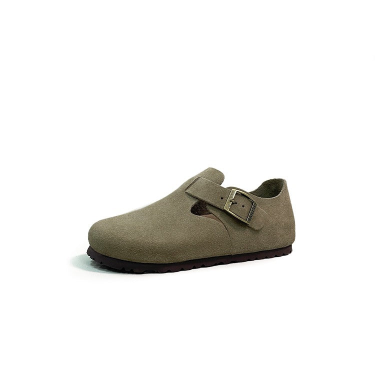 All-inclusive Lovers Genuine Cow Suede Cork Slip-on Lofter Casual Shoes