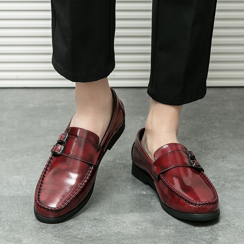 Fashionable Style Business Breathable Slip-on Lazy Men's Casual Leather Shoes