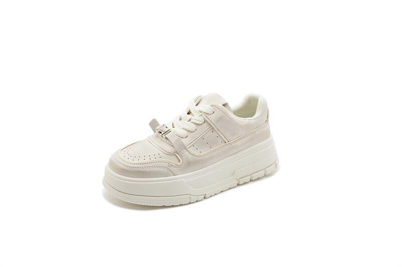 Women's White Platform Autumn Versatile Breathable Stylish Casual Shoes