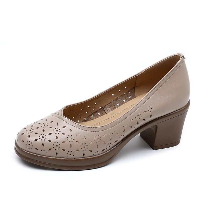 Women's Breathable Genuine Soft Bottom Thick Black Comfortable Mid Women's Casual Shoes