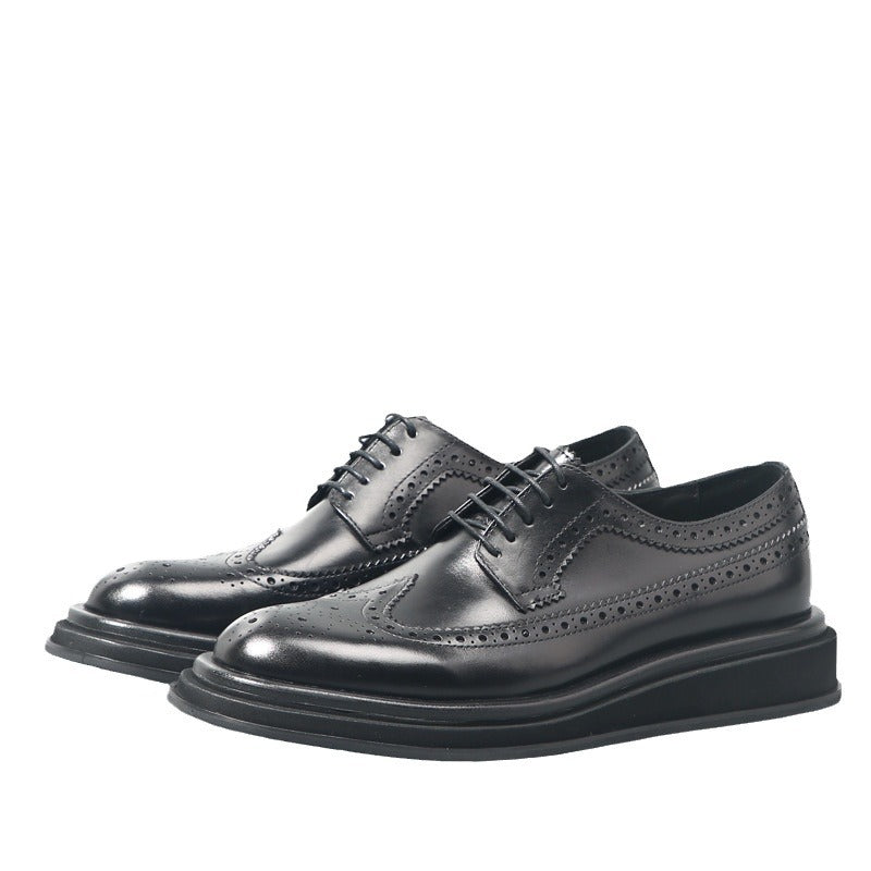 Men's Business British Black Brogue Spring Formal Wear Leather Shoes