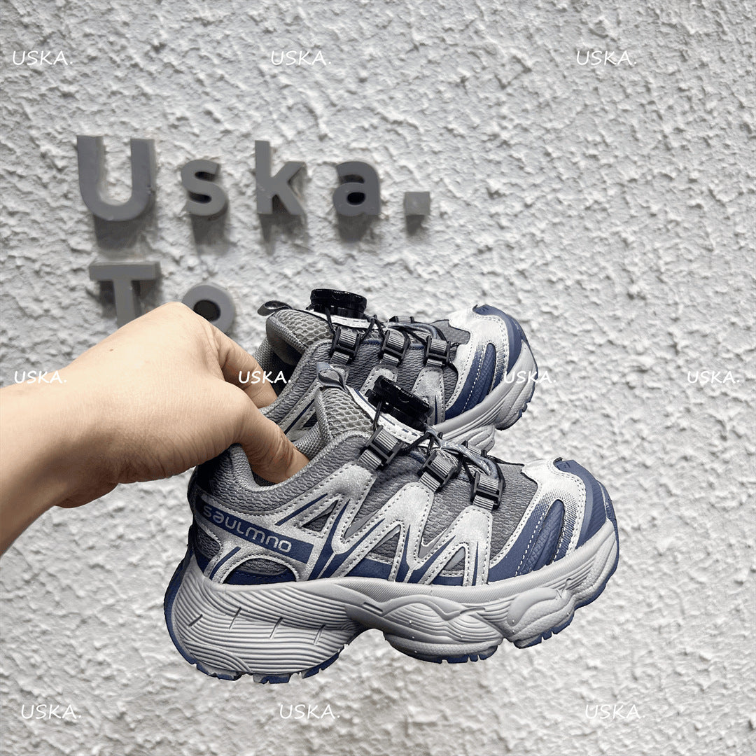 Children's Spring Breathable Fashion Trendy Rotating Buckle Lightweight Soft Bottom Sneakers