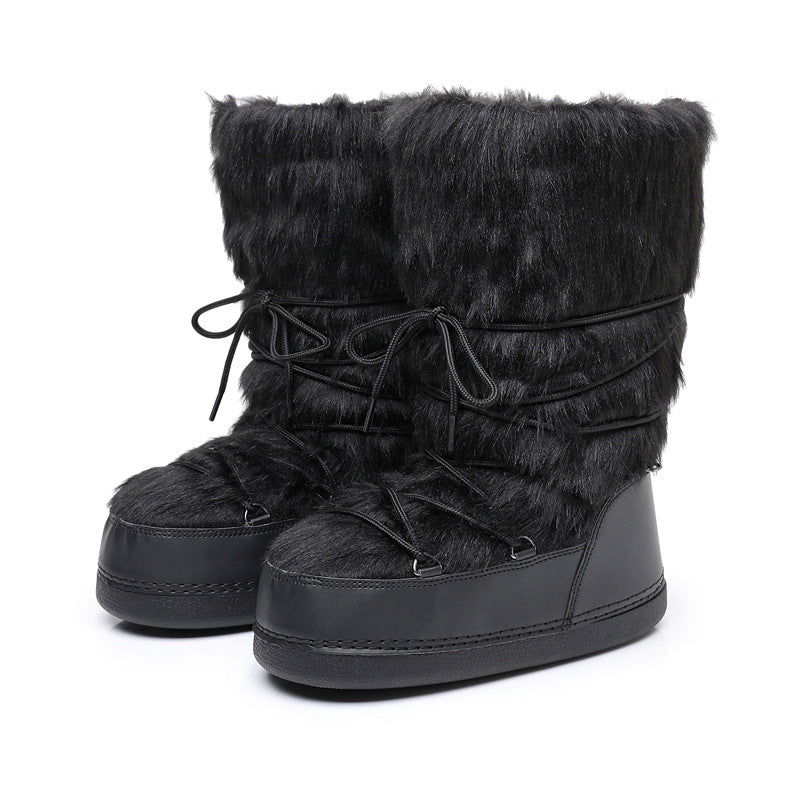 Women's For Winter Thick Bottom Thermal Moon Big Northeast Long Women's Snow Boots