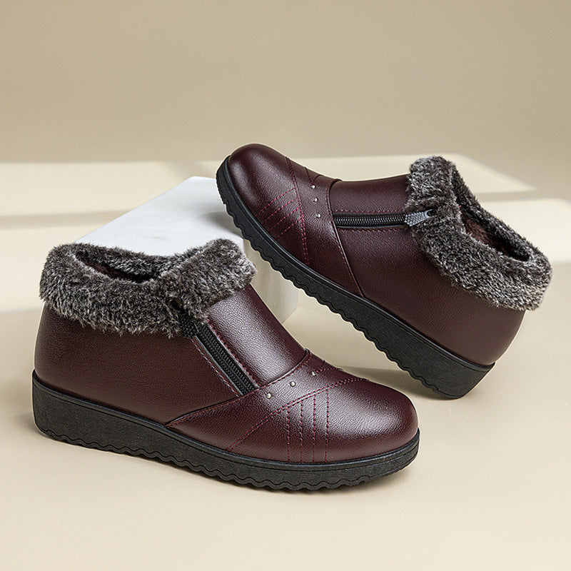 Women's Winter Cotton Female Mom Fleece-lined Warmth Women's Shoes