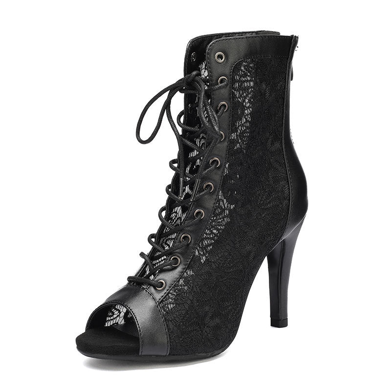 Women's Hollow Out With Jazz Dance Dancing Peep Toe Boots