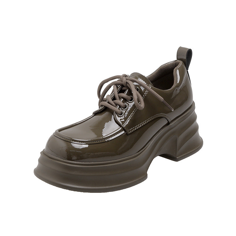 Genuine Platform Small Height Increasing Insole Leather Shoes