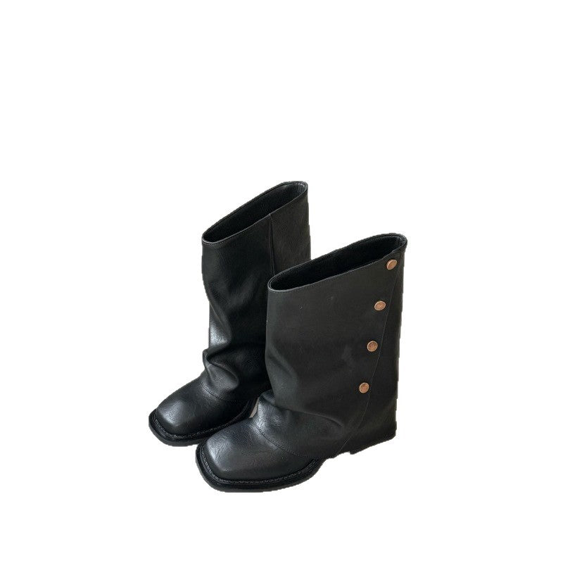 Women's Niche Short Pants Handsome Western Cowboy Women's Leather Boots