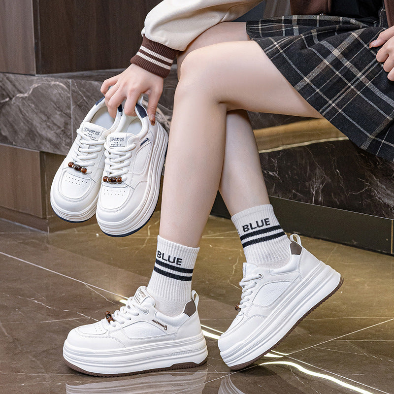 Women's Platform White Spring Joker Large Size Men's Shoes