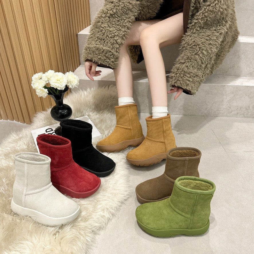 Women's Winter Fleece-lined Thickened Waterproof Minus Platform Ankle Women's Snow Boots