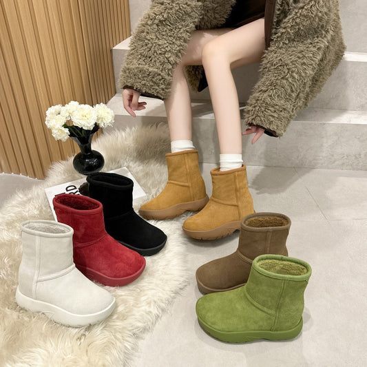 Women's Winter Fleece-lined Thickened Waterproof Minus Platform Ankle Women's Snow Boots