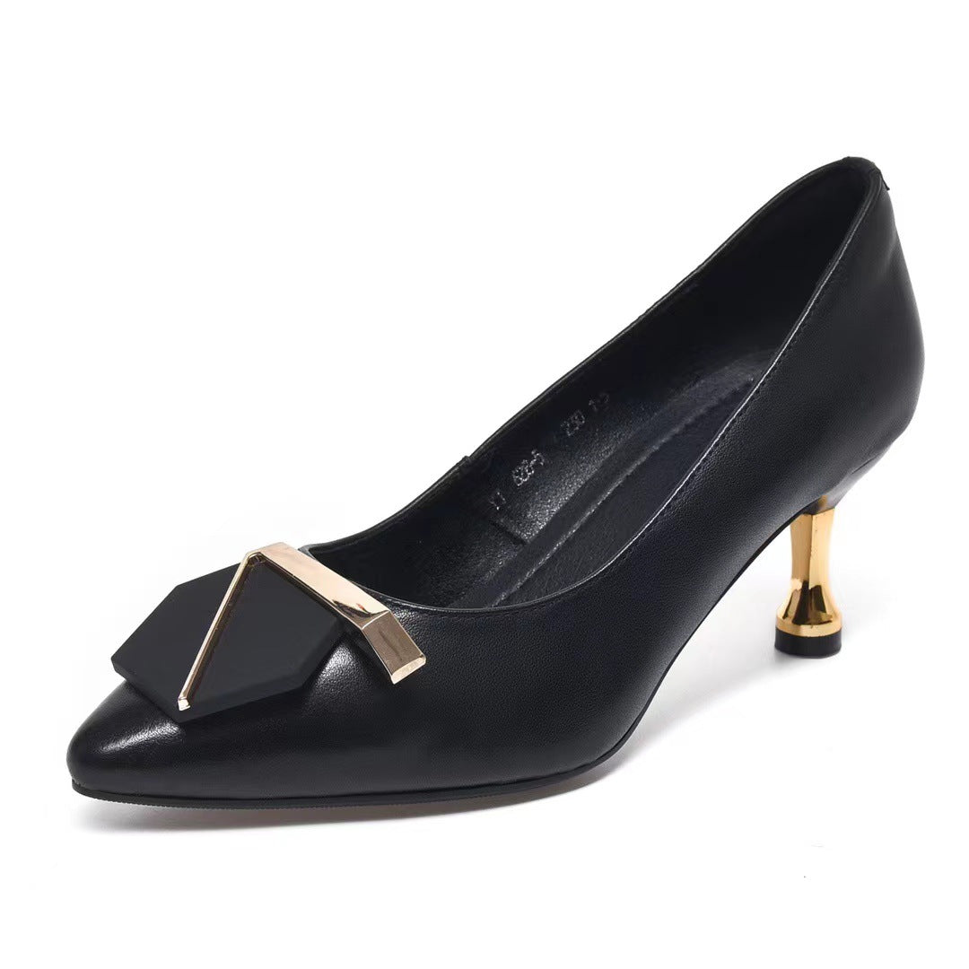 Women's Summer High Stiletto Autumn Small Low-cut Authentic Heels
