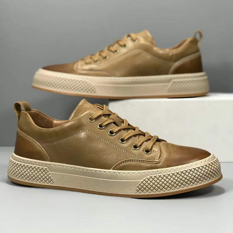 Men's Fashionable Autumn Genuine Breathable Green Top Sneakers