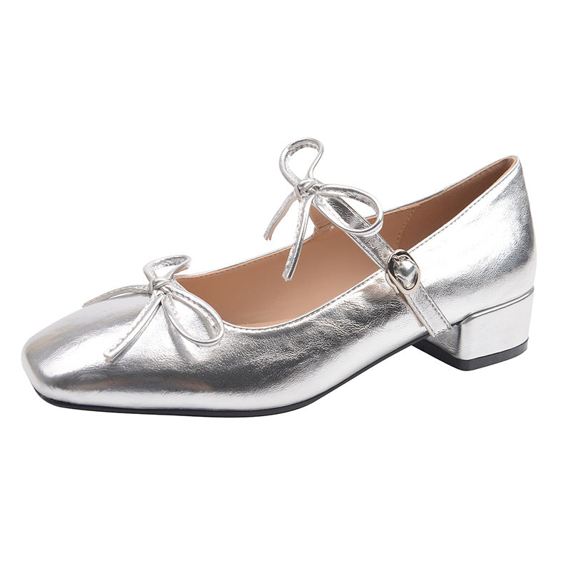 Women's One-word With Chunky Plus Sizes French Women's Fashion Shoes