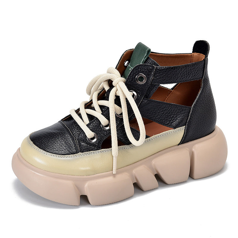 Closed Toe Roman Top Layer Cowhide Boots