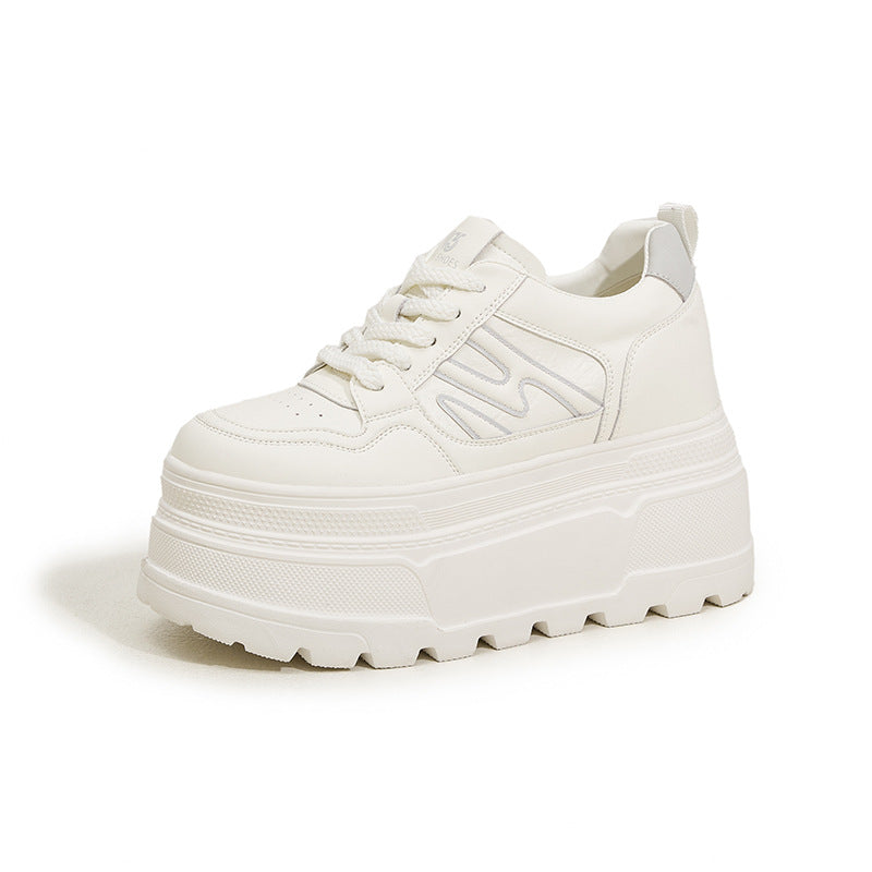 Women's Platform White Spring Hidden Muffin Soft Bottom Not Tired Men's Shoes