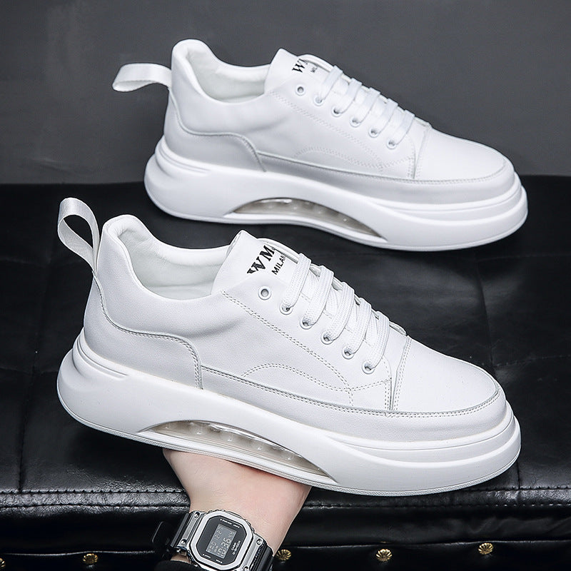 Men's Boys Niche Trendy Air Cushion White Sneakers
