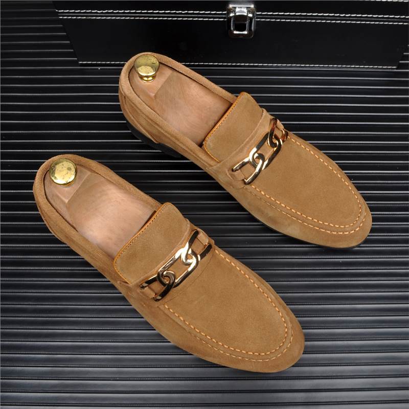 Men's Matte Slip-on Fashionable Lazy Breathable Cowhide Leather Shoes