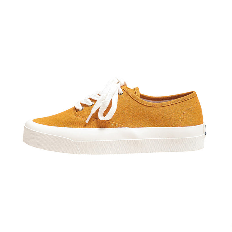 Women's & Men's Genuine Cowhide Pigskin Cloth Couple White Women's Canvas Shoes