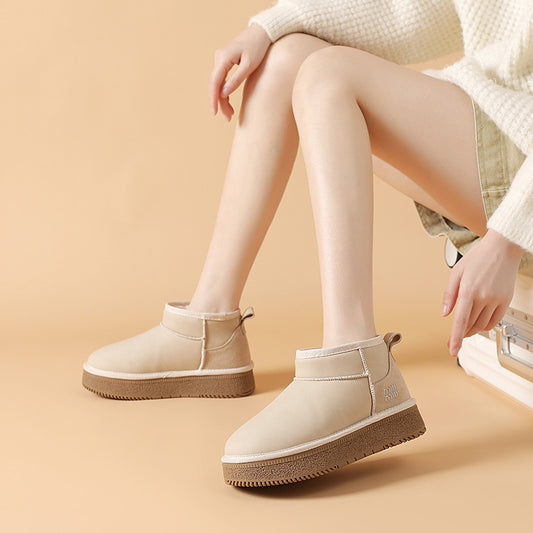 Women's Northeast China Cotton Fleece-lined Warm Winter Platform Snow Boots