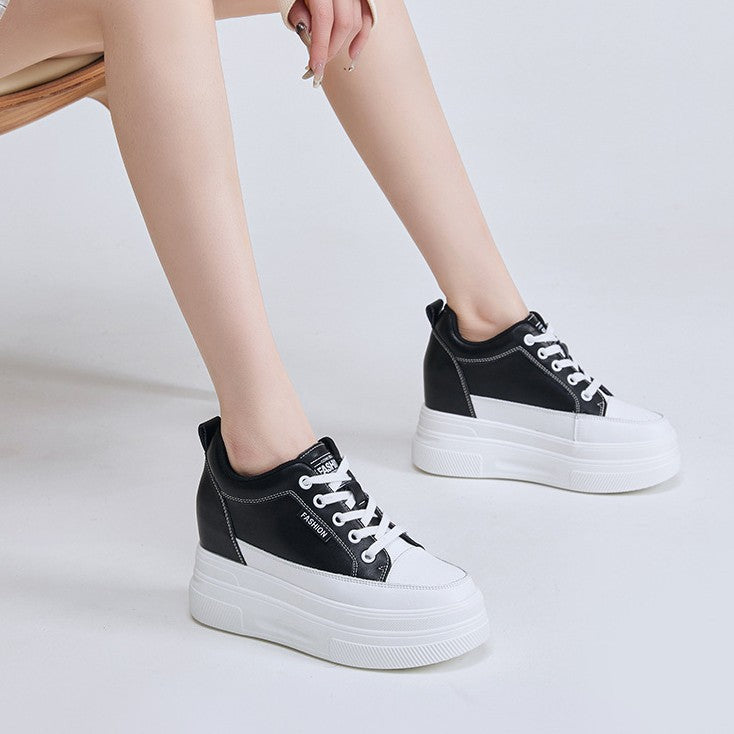 Women's White Thick Bottom Height Increasing Insole Super High Heels