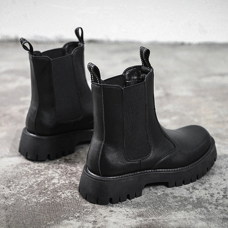 Men's Martin Fashion Smoke Pipe Fleece-lined Chelsea Boots