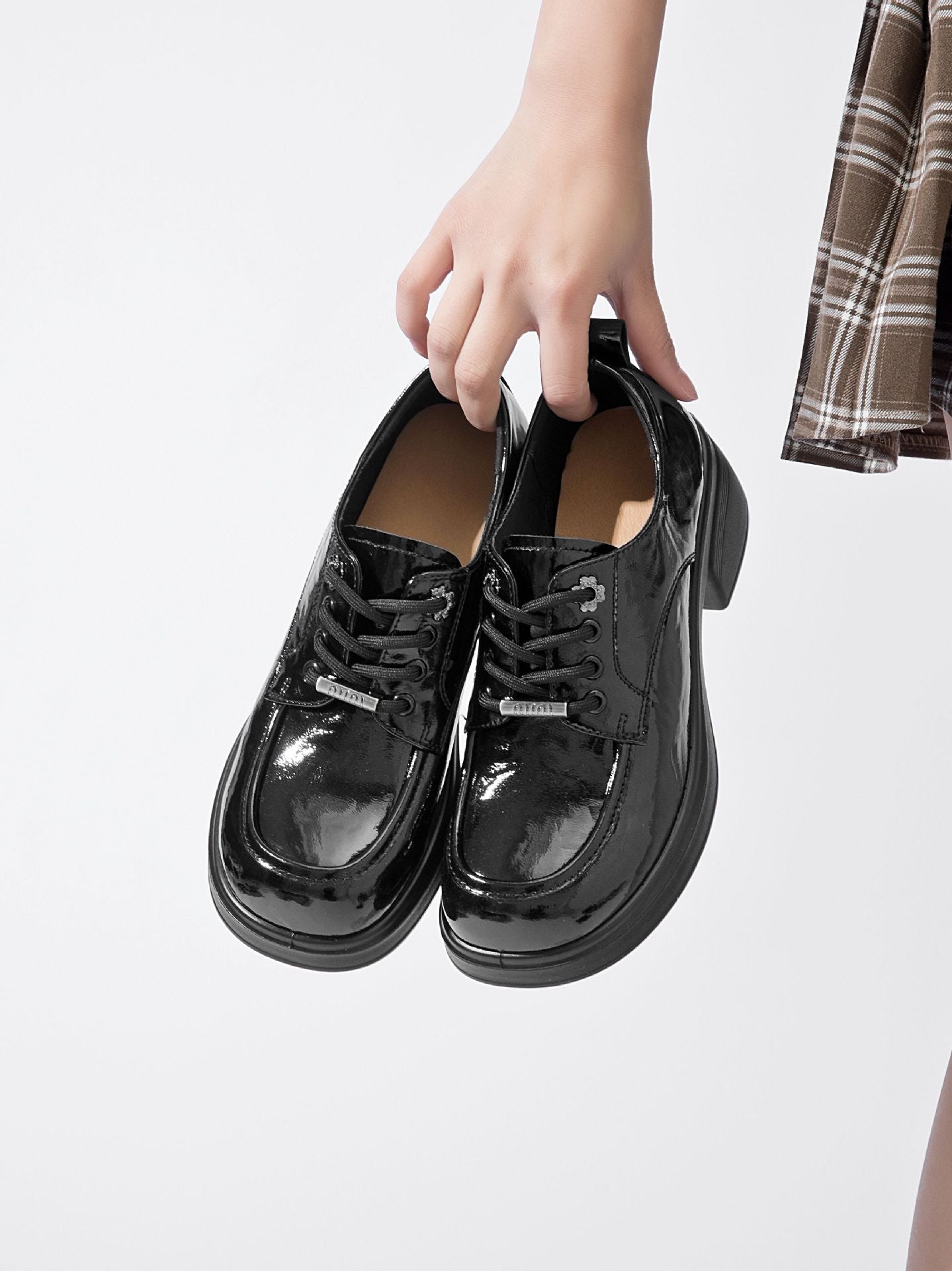Women's Platform Spring British Retro Black Loafers