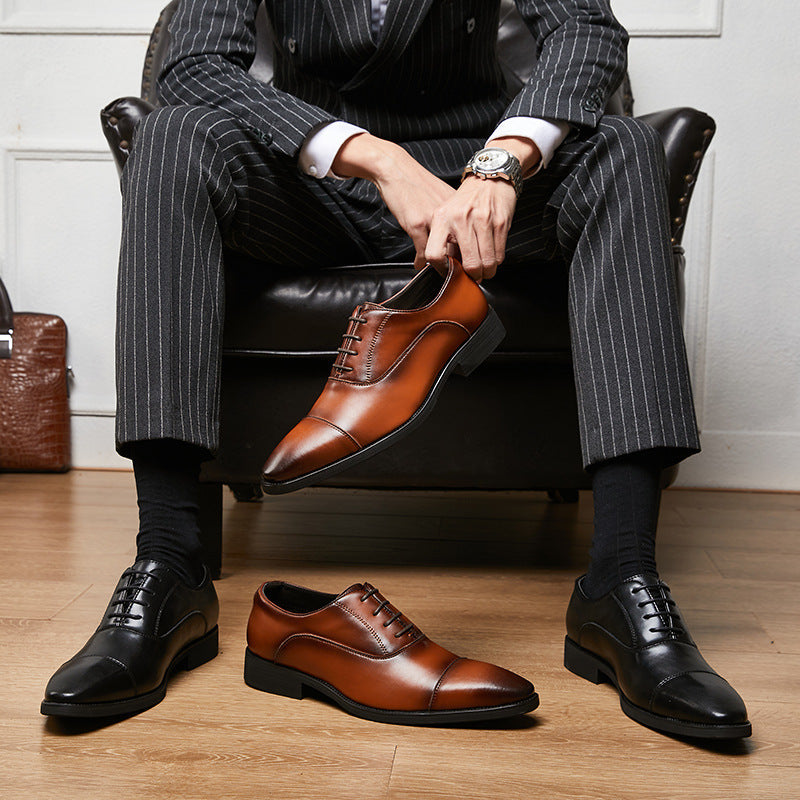Men's Insole Formal Wear Soft Bottom Oxford Pointed Leather Shoes