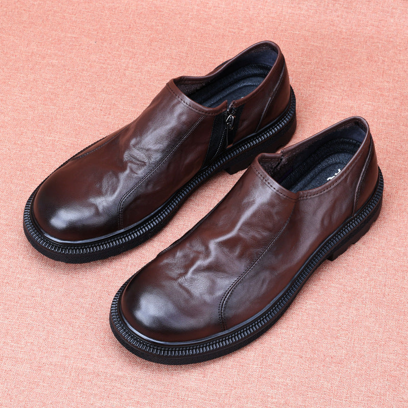 Men's Top Layer Cowhide British Tide Genuine Business Men's Casual Leather Shoes