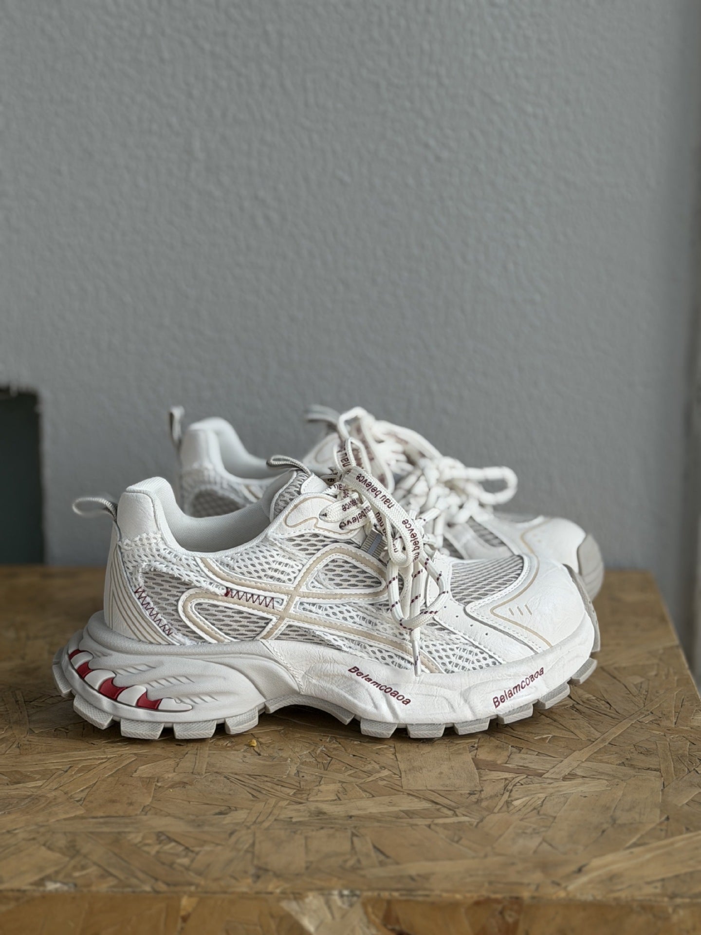 Color Matching Lace Up Breathable Height Increasing Female Women's Sports Shoes