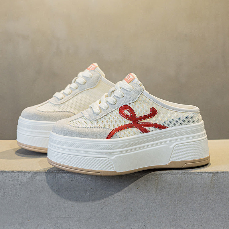 Half Color Matching Mesh Small Bottom Slippers