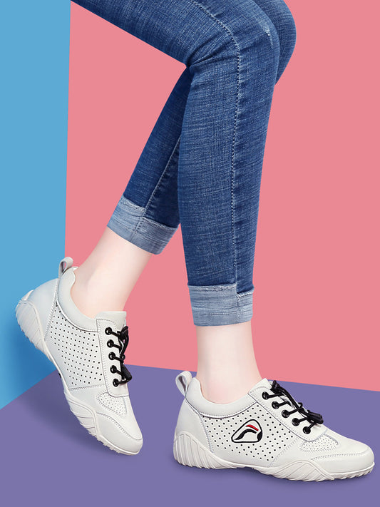 Women's Genuine Versatile White Hollow Mesh Surface Casual Shoes