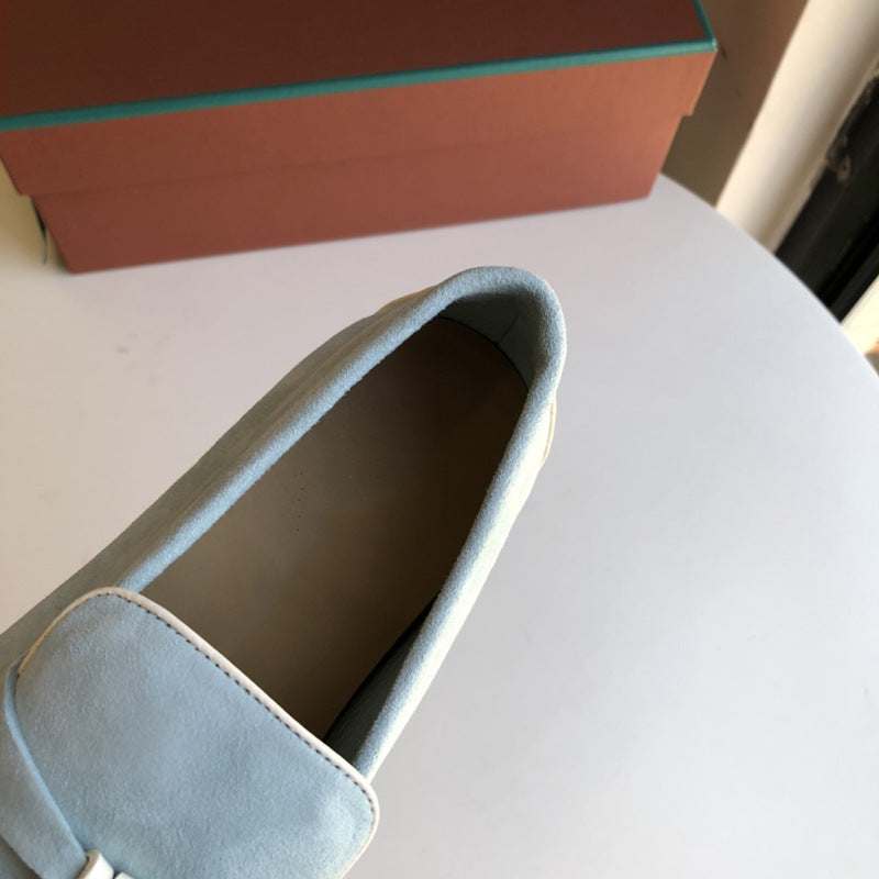 Women's Channel Top Plate Slip-on Pumps Flat Bottom Loafers