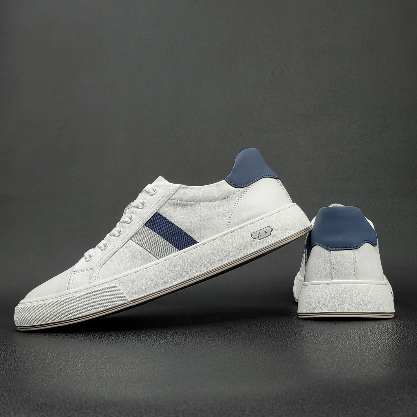 Men's Light Luxury Korean Style White Trendy Versatile Fashion Men's Board Shoes
