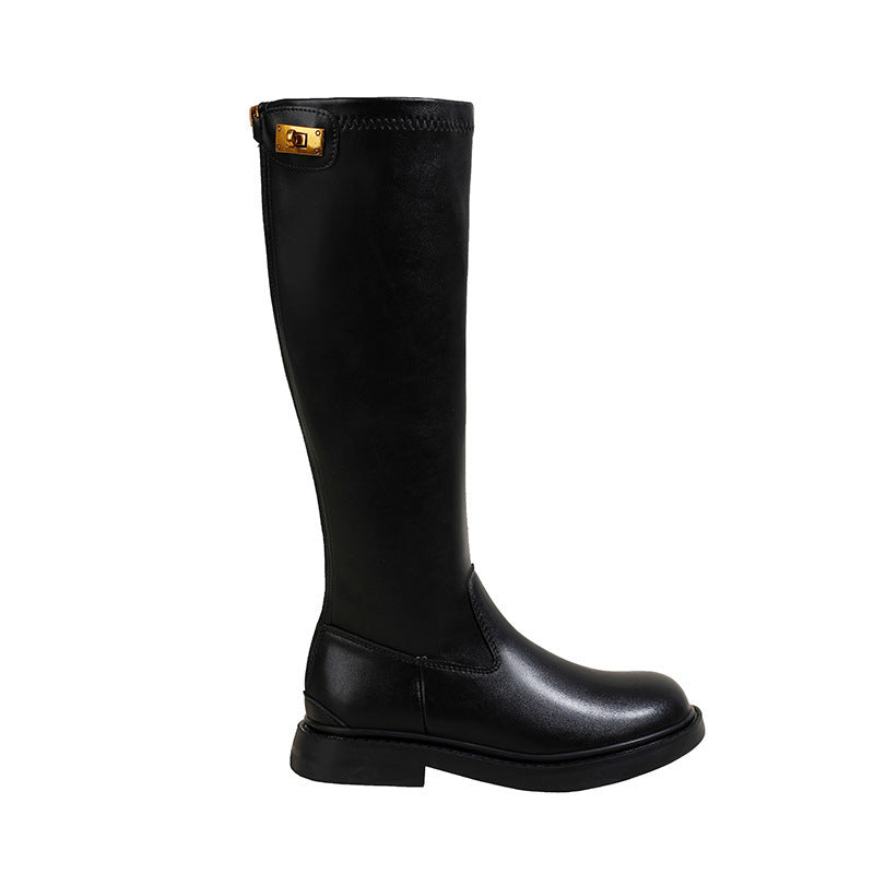 Women's Bottom Straight High Large Size Height Increasing Boots