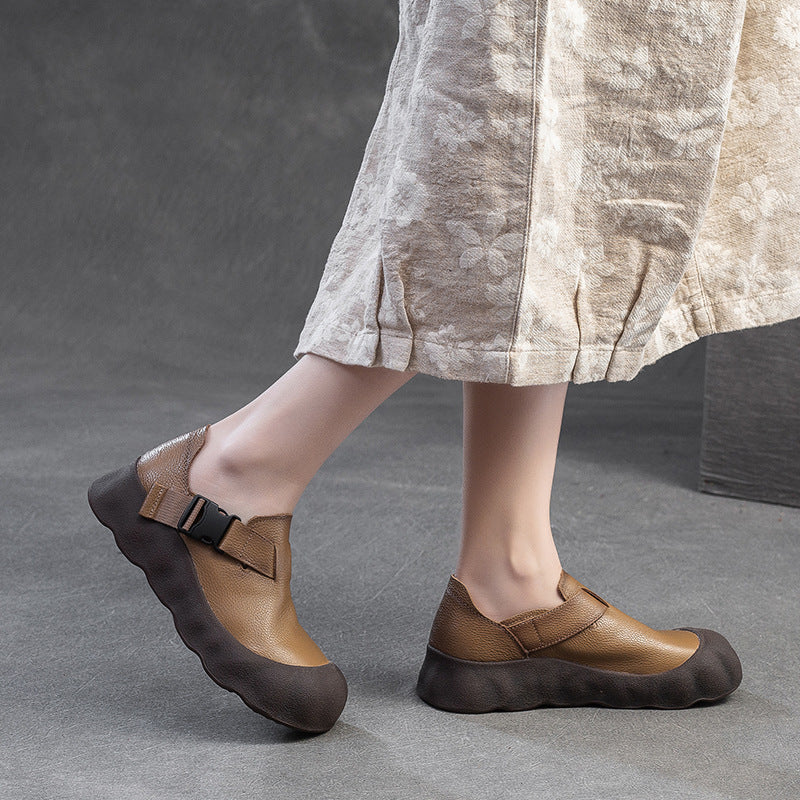 Shu Retro Soft Mother Buckle Comfortable Pumps Fashion Fashionable Women's Casual Shoes