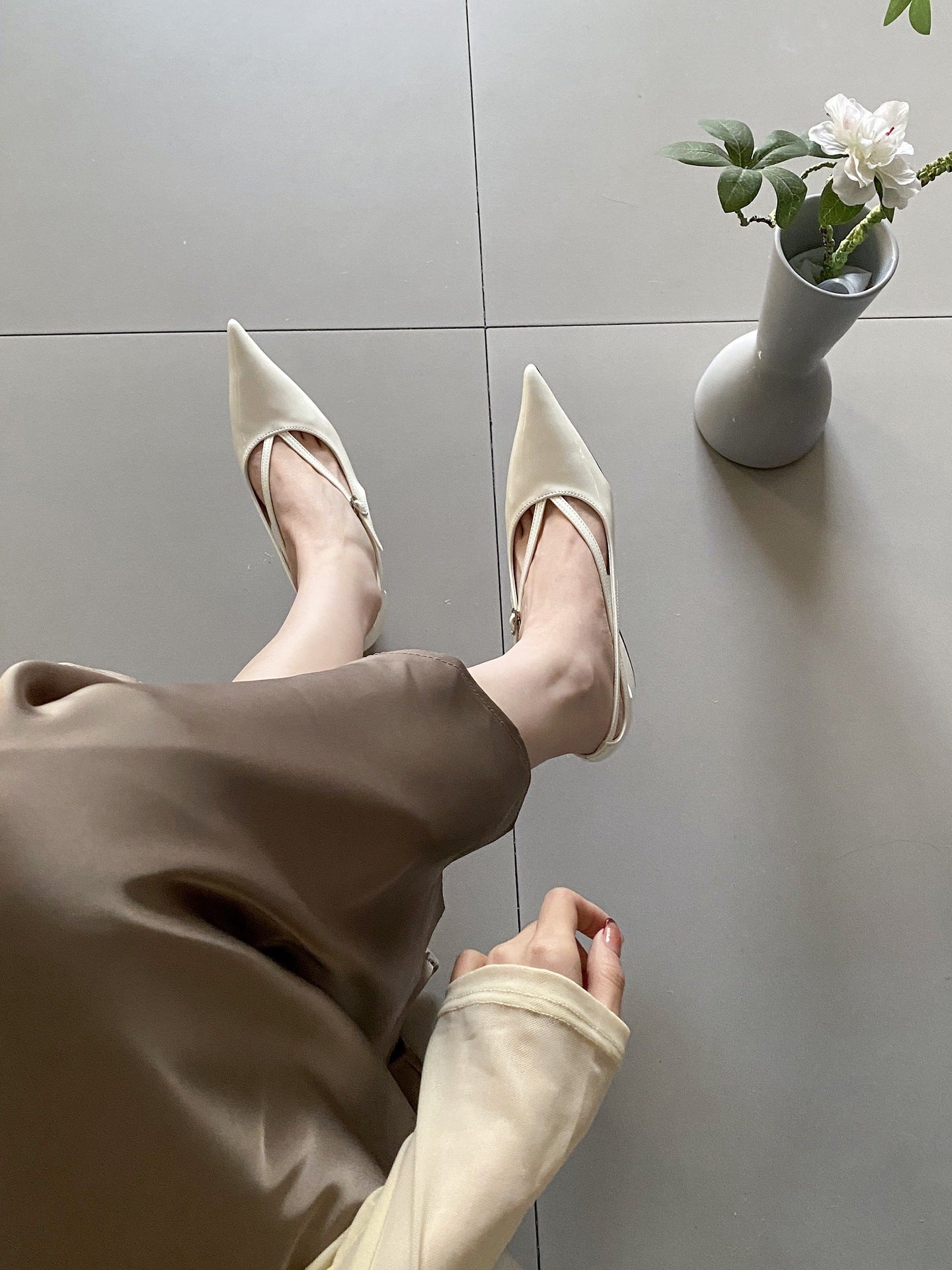 Women's Spring Pointed Toe Chunky Fashion Box High Heeled Sandals