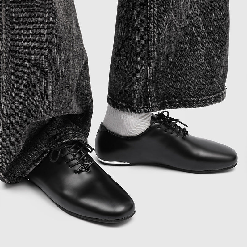 Men's Breathable Soft Bottom Commuter Business Formal Wear High-grade Retro Derby Men's Casual Leather Shoes