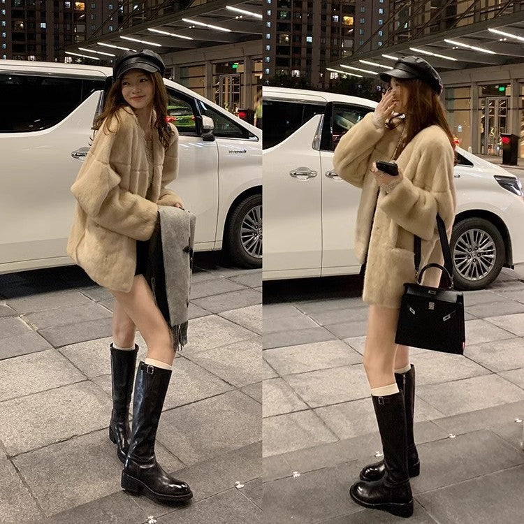 Women's City Winter Washed Horse Retro Chunky Boots