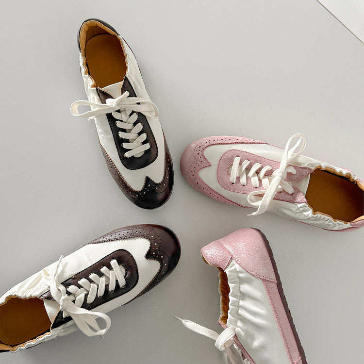 Women's Soft Bottom Training Lace Color Block Women's Casual Shoes