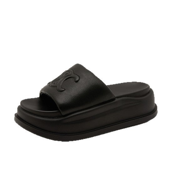 Women's Summer Outdoor Thick Bottom Fashion Velcro Word Thick-soles Slippers