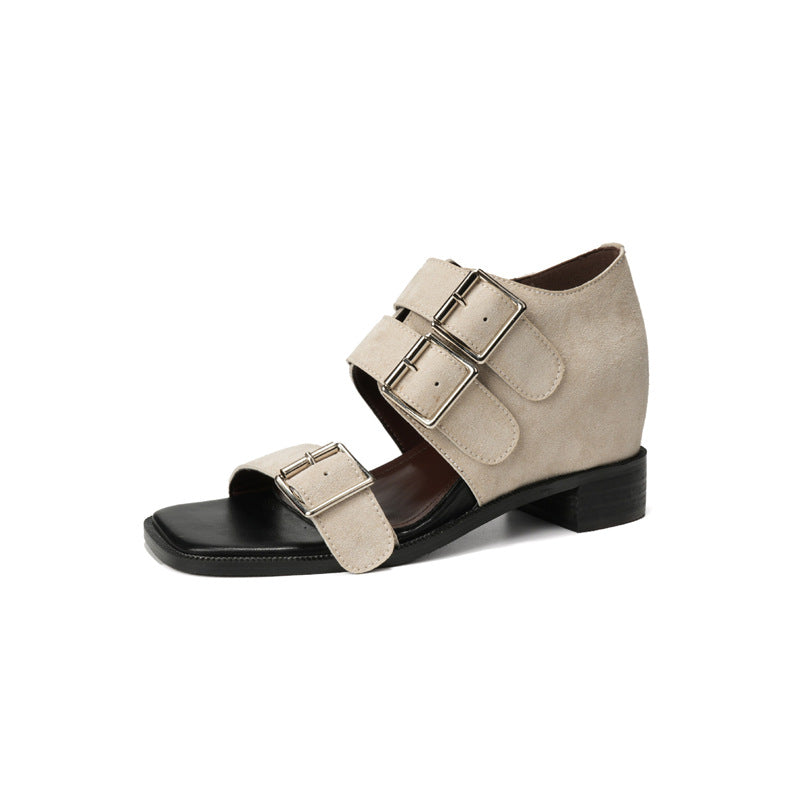 Women's Summer Wear Retro Platform Soft Bottom Open Women's Casual Shoes