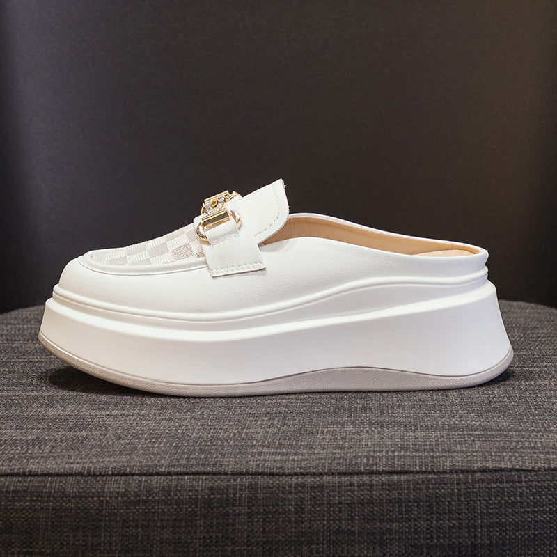 Women's Increasing Insole Authentic Toe Box Half Summer Thick Slippers