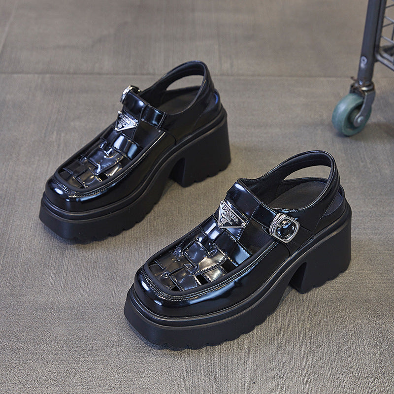 Women's Summer Roman Woven Pitcher Plant Platform Women's Shoes