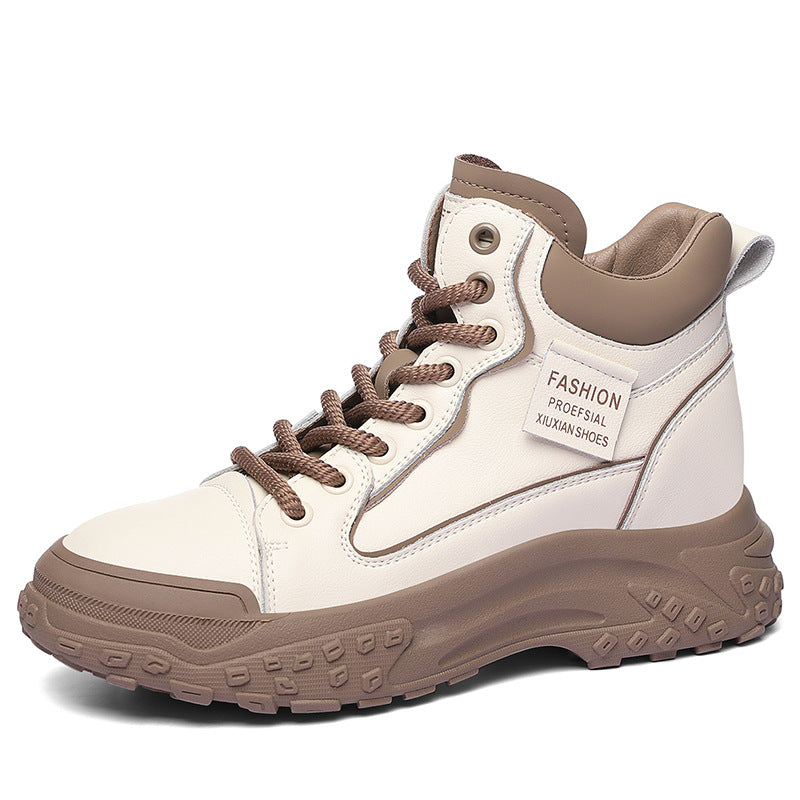 Increasing Insole Small White Platform Daddy Boots