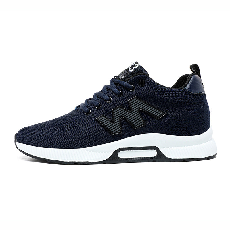 Men's Elevator Large Size Flying Woven Height Increasing Men's Sports Shoes