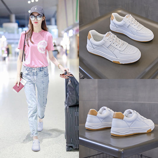 Women's Spring White Flat Large Size Bottom Casual Shoes