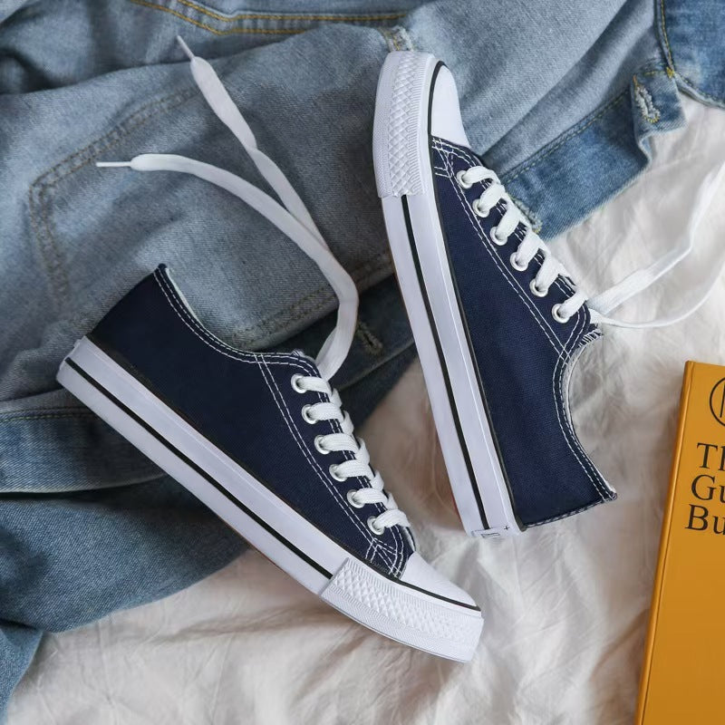 Breathable Versatile Basic Classic Trendy Solid Women's Canvas Shoes