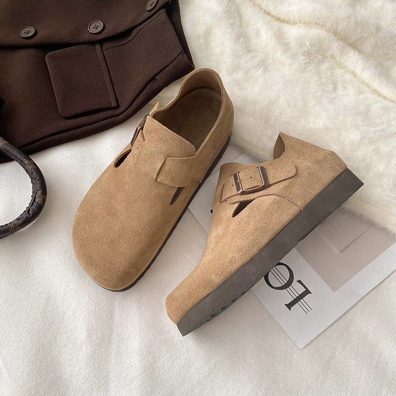 Women's Thick Bottom Toe Cap Half Retro Slippers
